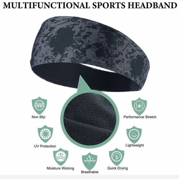 Camo Headband Stretch Sports Yoga Gym Hair Band Wrap Sweatband for Women Men US - Picture 3 of 6